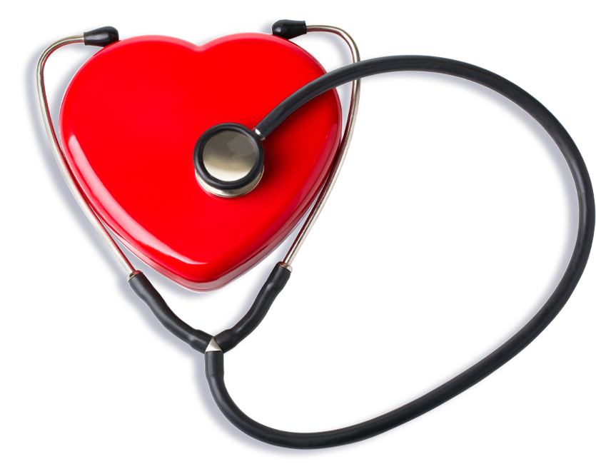 stetoscopio con oggetto a forma di cuore